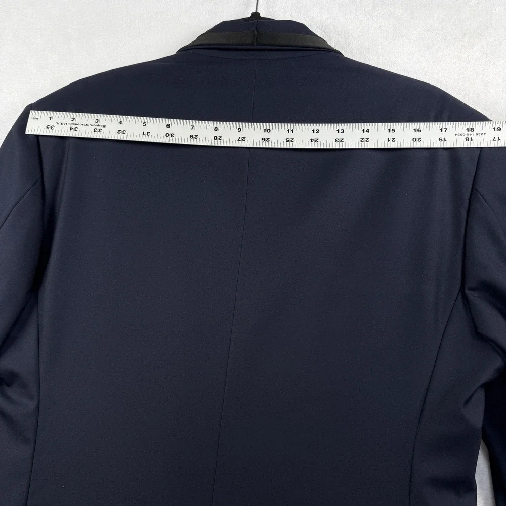 Indochino Tuxedo Blazer Mens 40R Navy Black Shawl Lapel Satin Trim Coat Opera